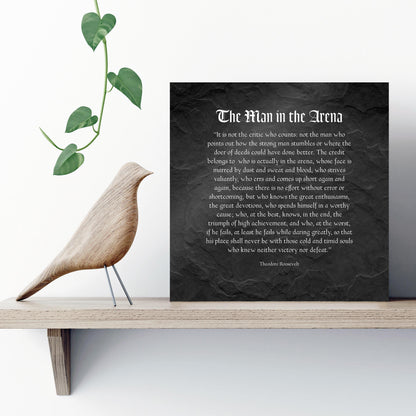 Personalized Man in the Arena Metal Plaque: Office Employee Gifts, Luxury Corporate Gifts, Dad Gift - HoneycombProverbs - Signs - Luxury Corporate Gifts