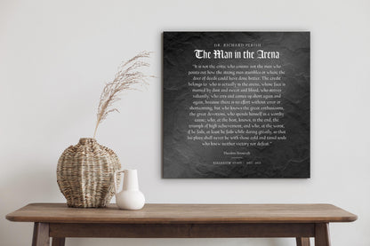 Personalized Man in the Arena Metal Plaque: Office Employee Gifts, Luxury Corporate Gifts, Dad Gift - HoneycombProverbs - Signs - Luxury Corporate Gifts