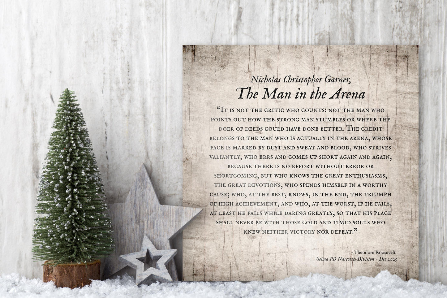 Wooden "Man in the Arena" Wall Plaque – Personalized Gift for men, Theodore Roosevelt Quote Sign, Husband Gift, Man Cave Art - HoneycombProverbs - Signs - Luxury Corporate Gifts