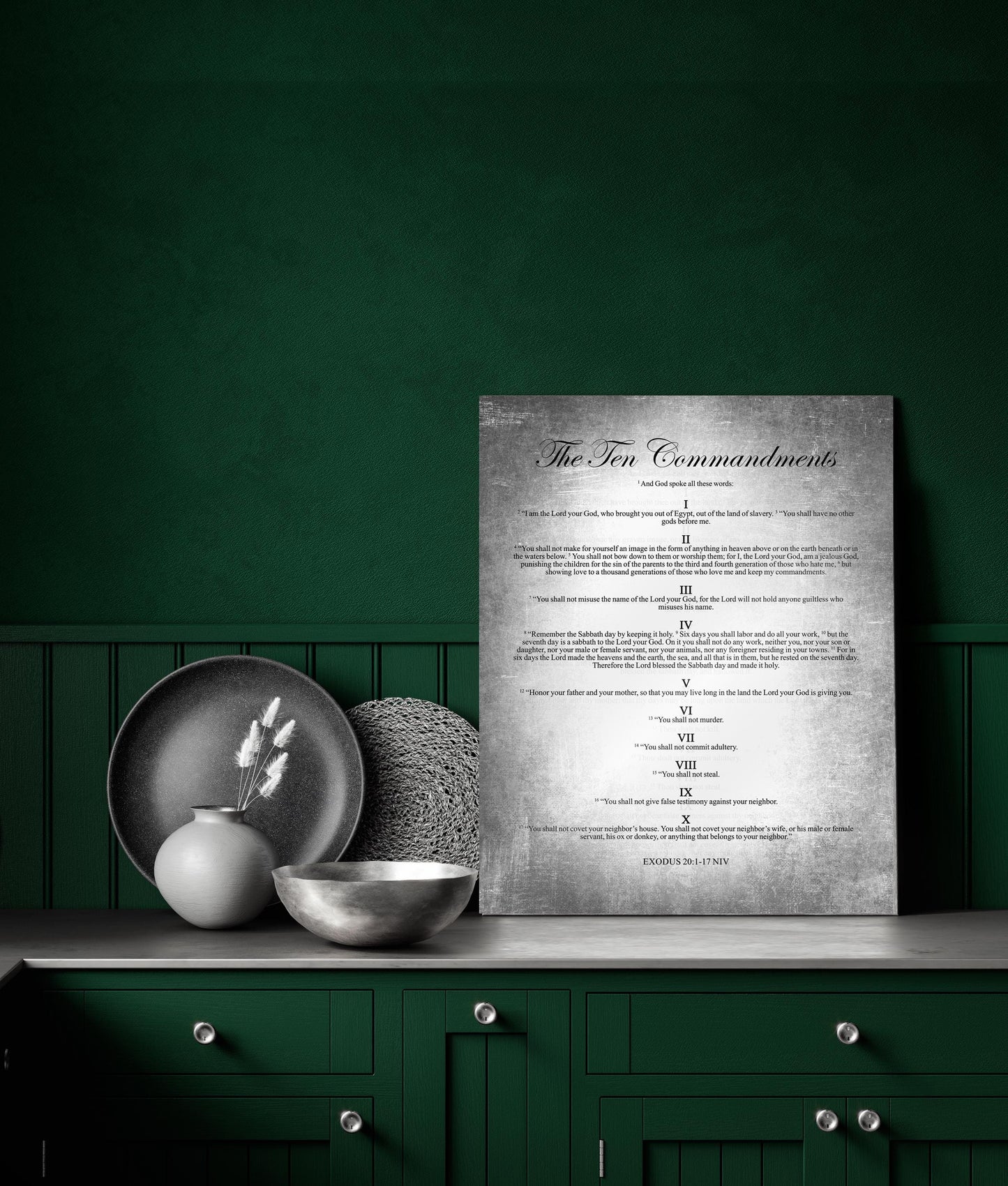 10 Commandments Sign on Tin - HoneycombProverbs - Signs - Christian Wall Art