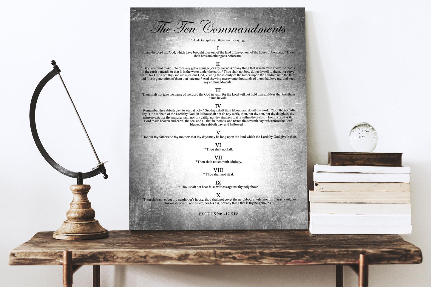 The Ten Commandments; Vintage Tin Wall Art - HoneycombProverbs - Signs - Tin and Aluminum Gifts