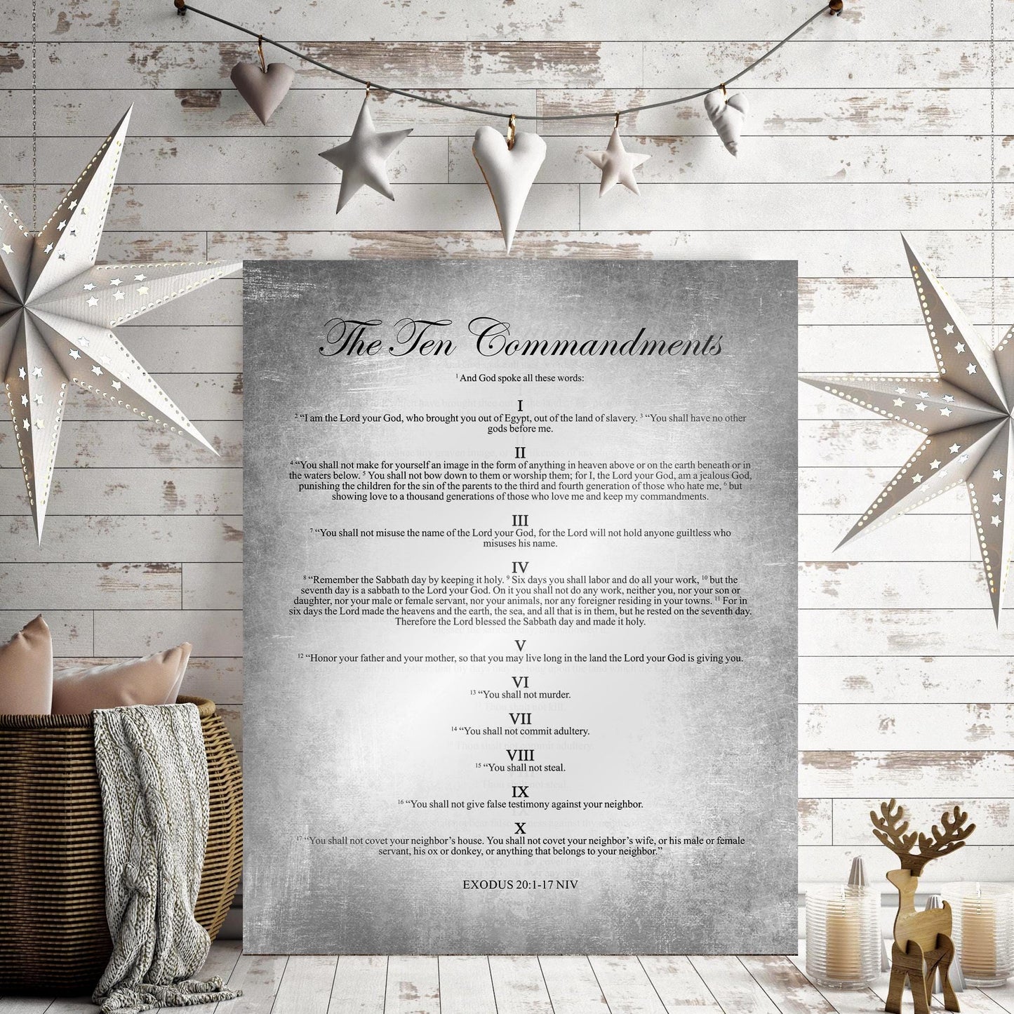 The Ten Commandments; Vintage Tin Wall Art - HoneycombProverbs - Signs - Tin and Aluminum Gifts
