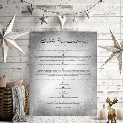 The Ten Commandments; Vintage Tin Wall Art - HoneycombProverbs - Signs - Tin and Aluminum Gifts