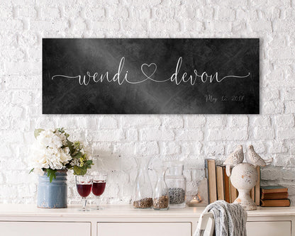 Iron Couples Heart Names Sign - HoneycombProverbs - Signs - Name Signs Wall Art