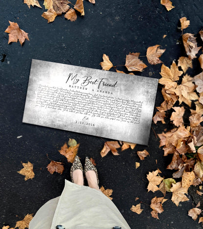 Personalized Distressed Lyrics Tin Sign: 10th Anniversary Song Gift - HoneycombProverbs - Signs - Tin and Aluminum Gifts