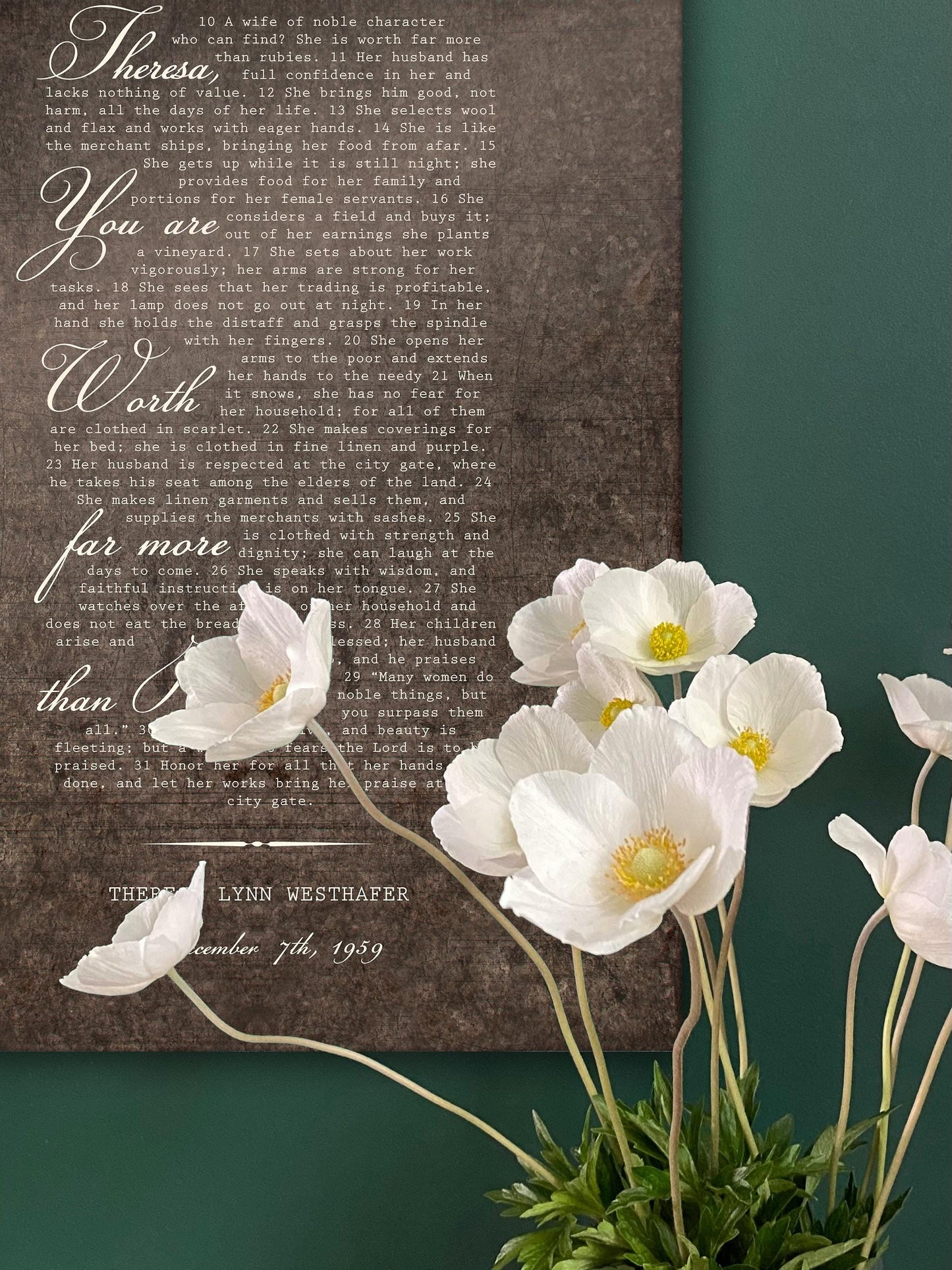 Proverbs 31 Metal Sign for Her - HoneycombProverbs - Signs - Tin and Aluminum Gifts