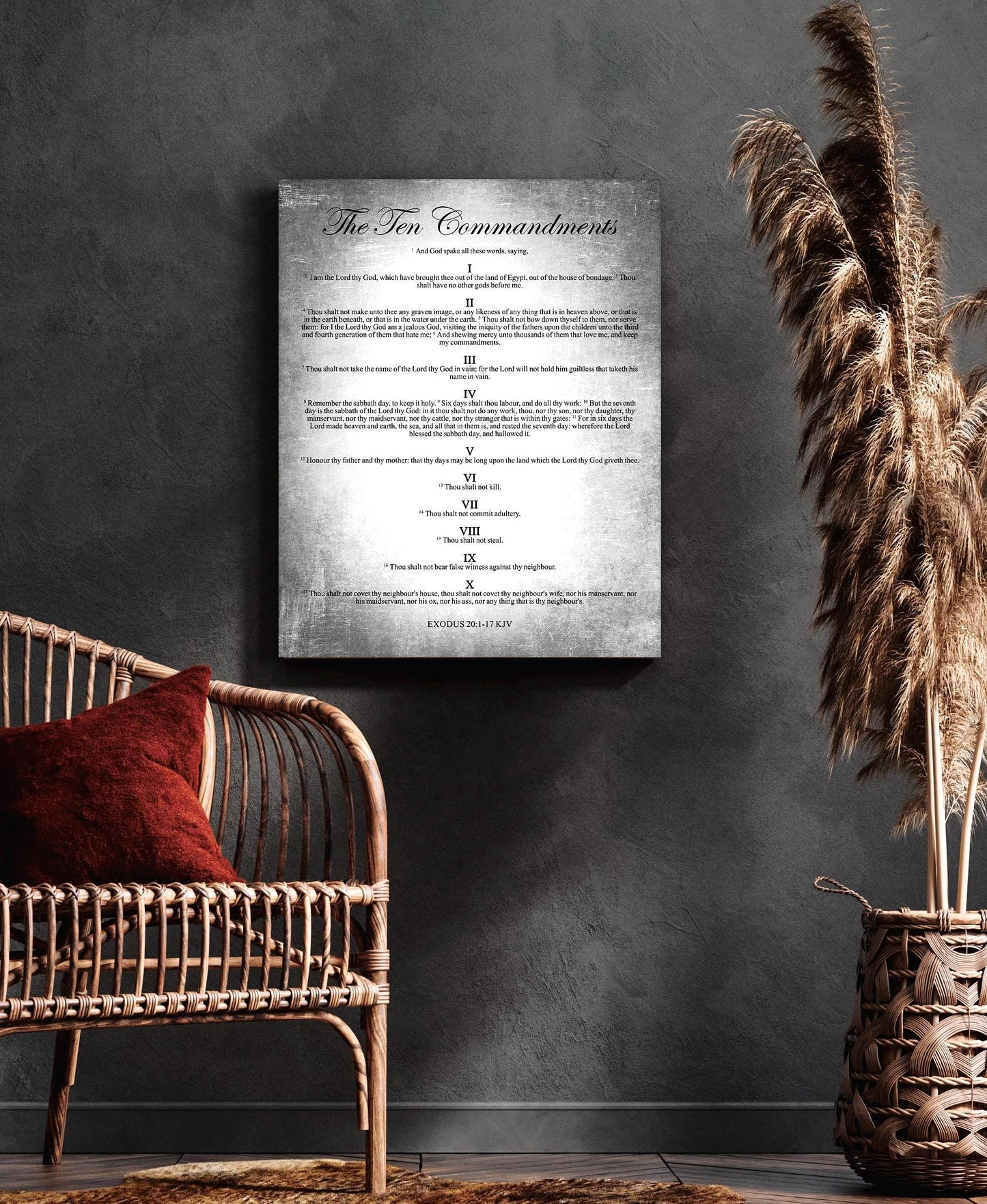 The Ten Commandments; Vintage Tin Wall Art - HoneycombProverbs - Signs - Tin and Aluminum Gifts