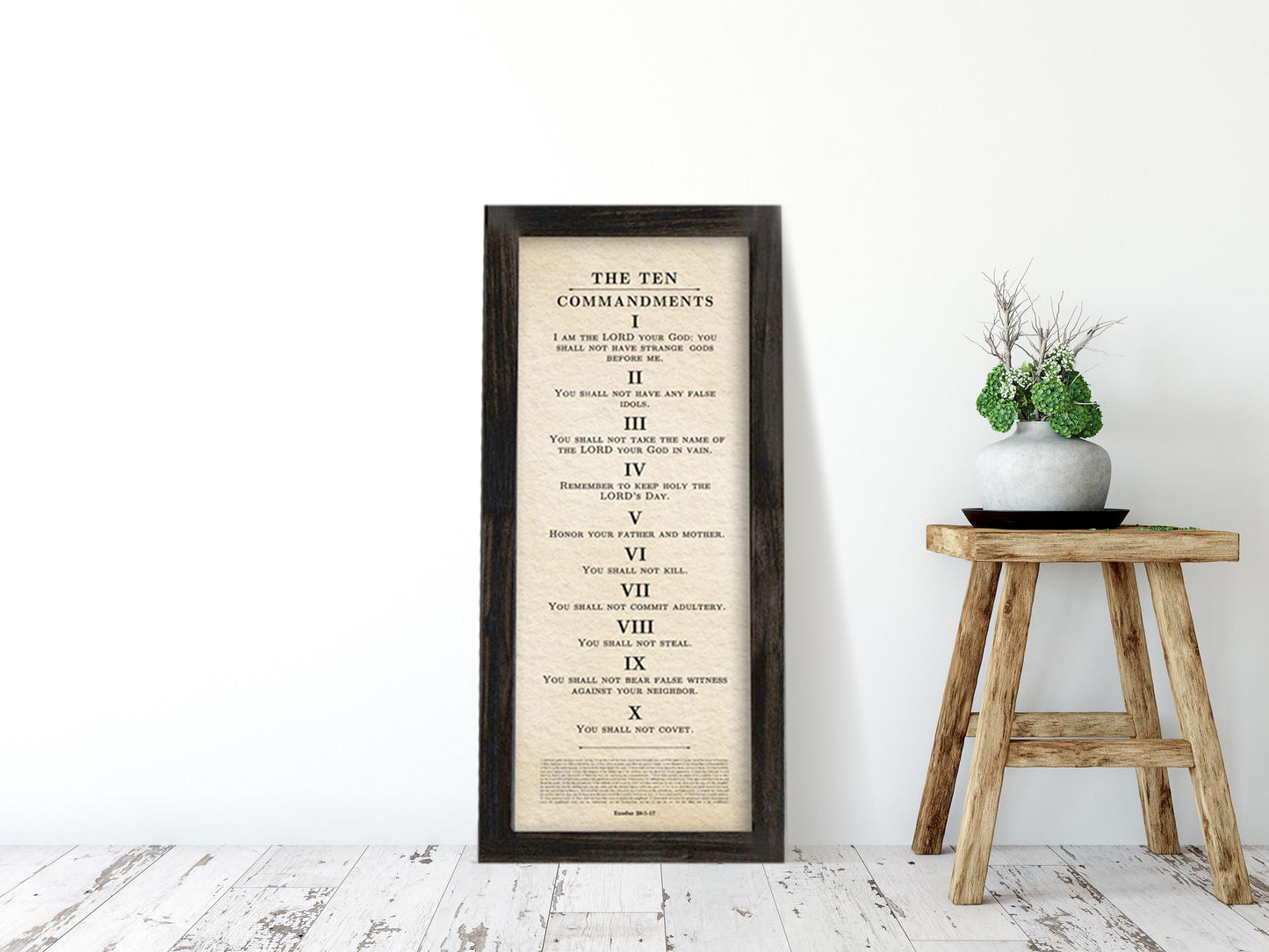 Framed Ten Commandments Parchment Wall Art - HoneycombProverbs - Religious Home & Decor - Christian Wall Art