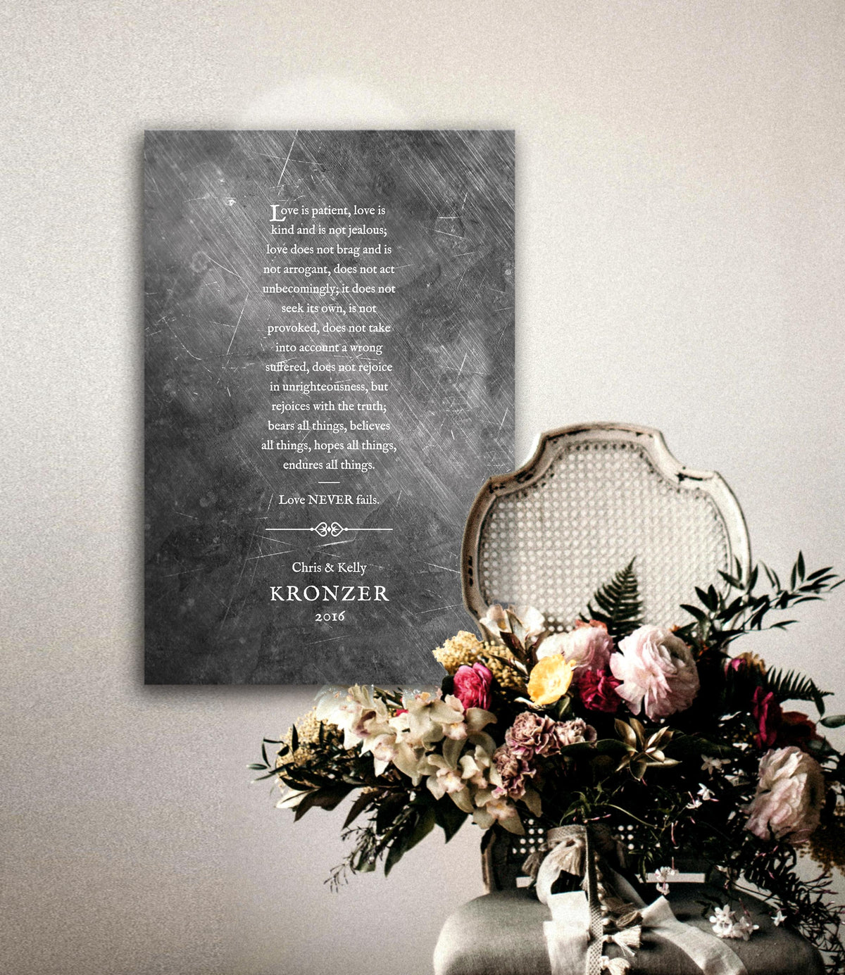 Love is Patient Love is Kind, 1 Cor 13 Sign on Tin - HoneycombProverbs - Signs - Tin and Aluminum Gifts