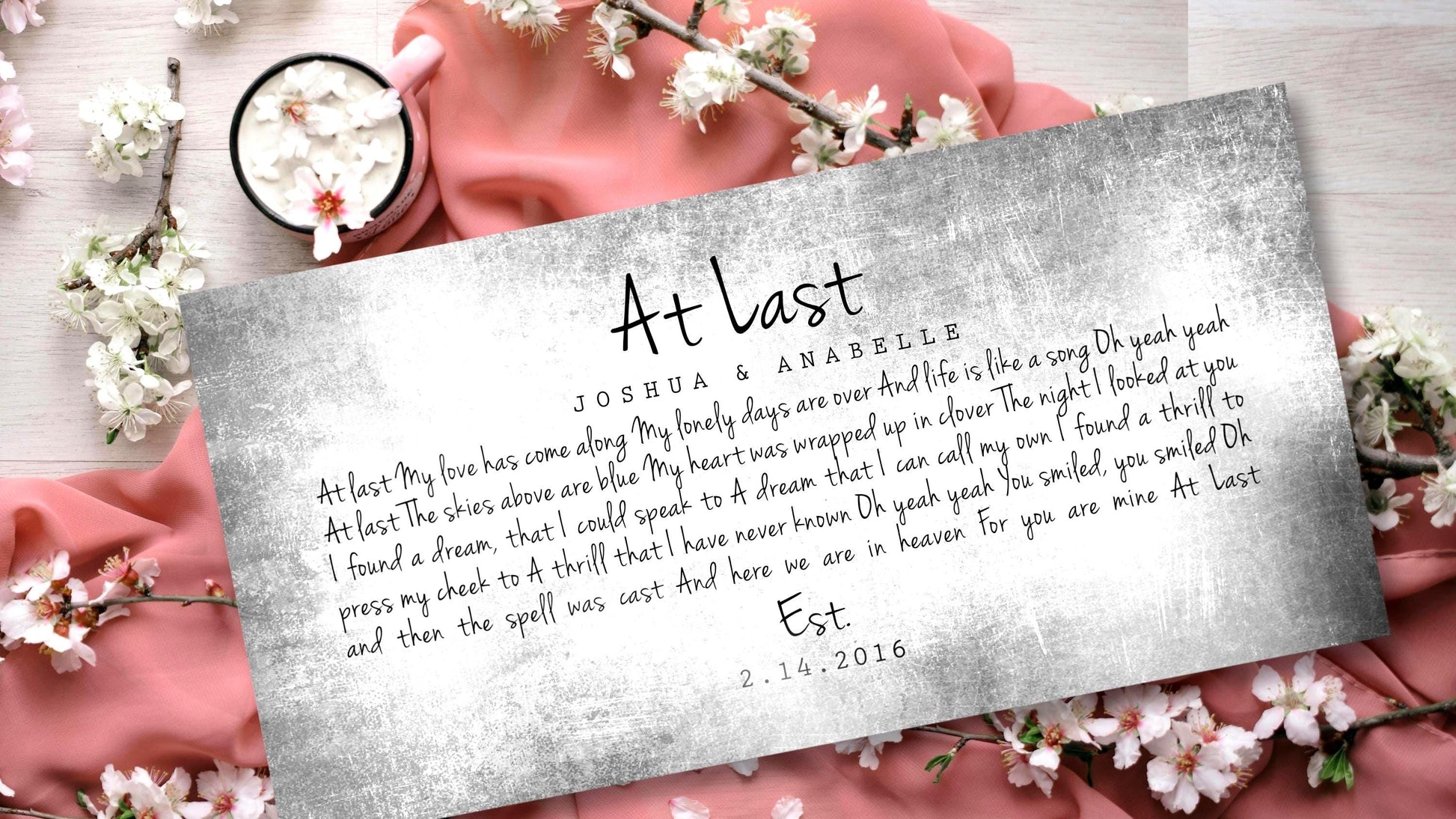 Personalized Distressed Lyrics Tin Sign: 10th Anniversary Song Gift - HoneycombProverbs - Signs - Tin and Aluminum Gifts