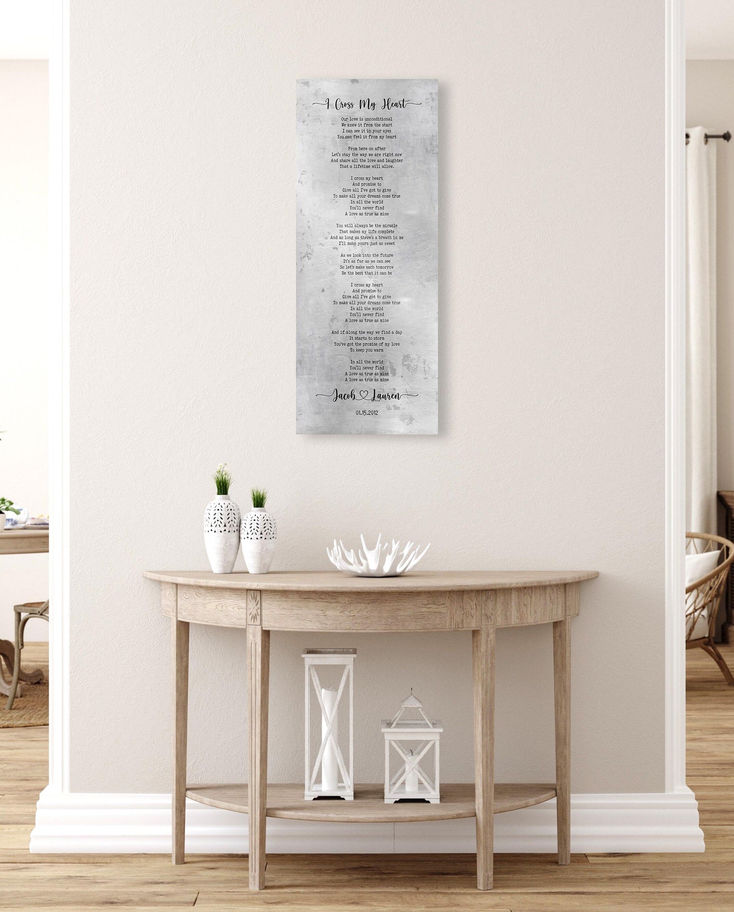 Tall Sign with Lyrics Tin Anniverary Keepsake - HoneycombProverbs - Signs - Tin and Aluminum Gifts