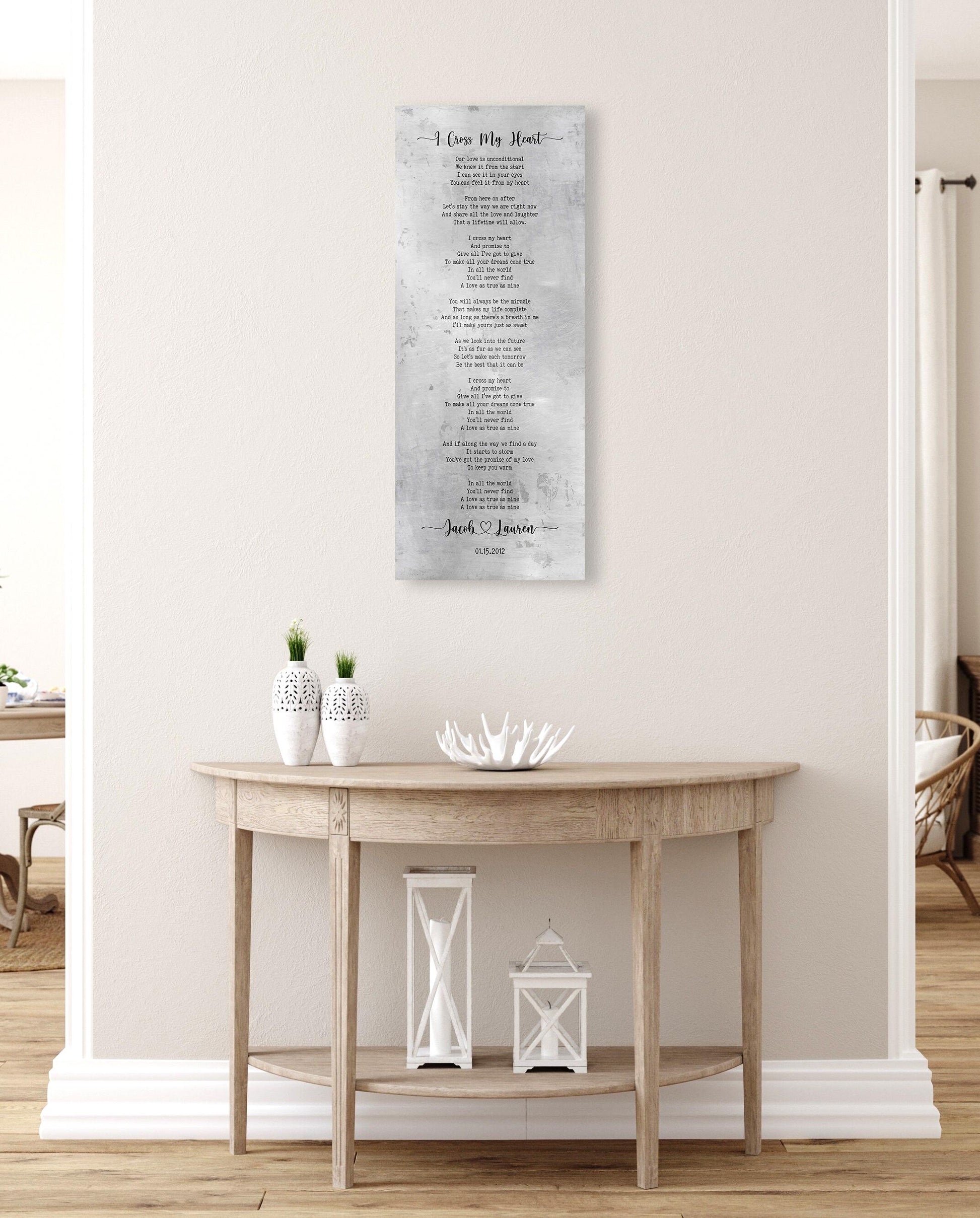 Tall Sign with Lyrics Tin Anniverary Keepsake - HoneycombProverbs - Signs - Tin and Aluminum Gifts