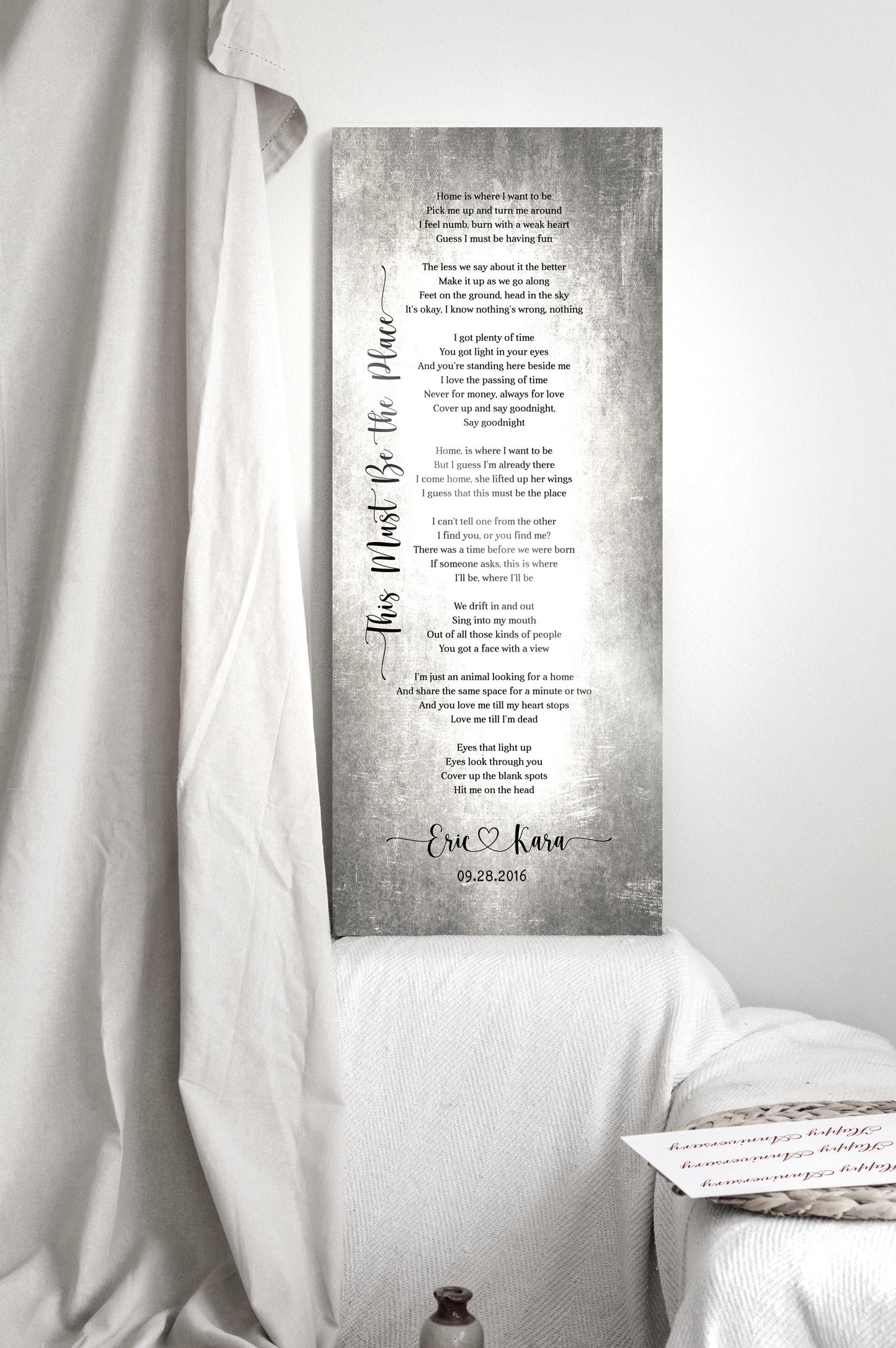 Tall Sign with Lyrics Tin Anniverary Keepsake - HoneycombProverbs - Signs - Tin and Aluminum Gifts