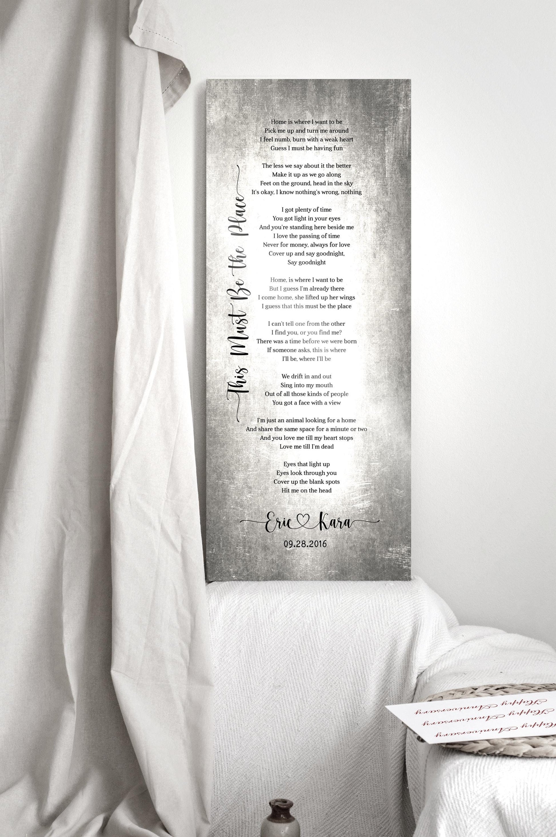 Tall Sign with Lyrics Tin Anniverary Keepsake - HoneycombProverbs - Signs - Tin and Aluminum Gifts