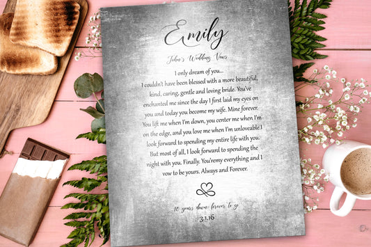 Forever Love: Rustic Wedding Vow Art on Tin - HoneycombProverbs - Signs - Wedding Vow Wall Art