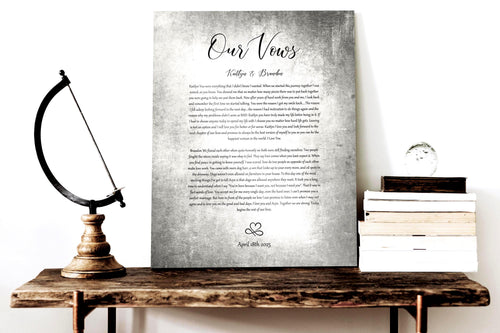 Forever Love: Rustic Wedding Vow Art on Tin