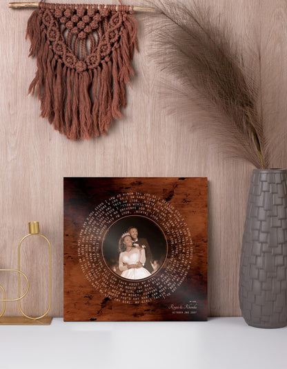 Burnished Bronze LP Record Song and Photo Art, additional view 13, 8th anniversary bronze