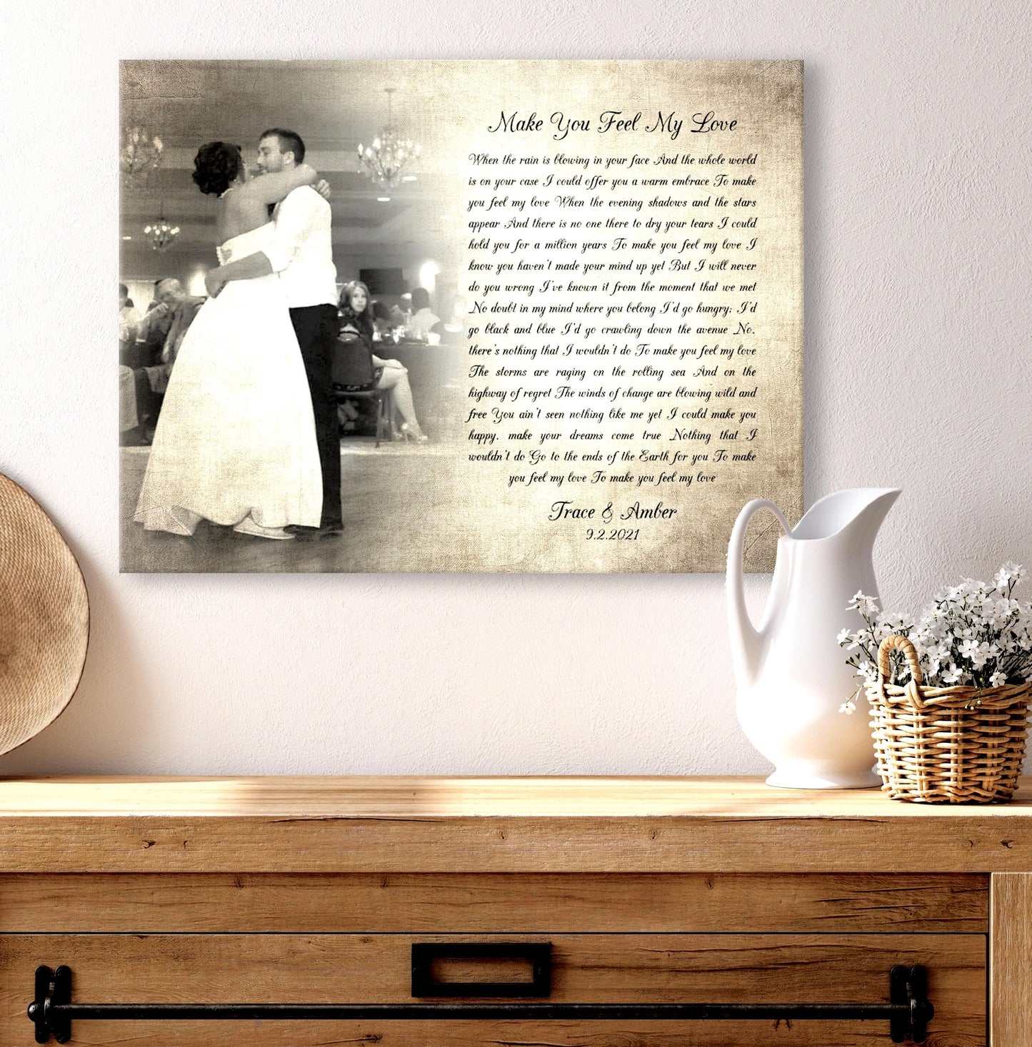 Timeless Melodies: Lyrical Photo Canvas - HoneycombProverbs - Giclée - 2nd Anniversary Gifts