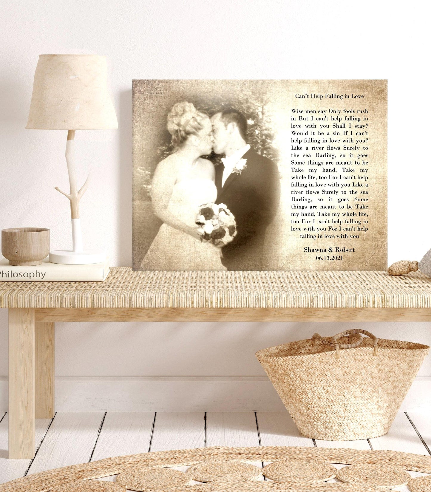 Timeless Melodies: Lyrical Photo Canvas - HoneycombProverbs - Giclée - 2nd Anniversary Gifts