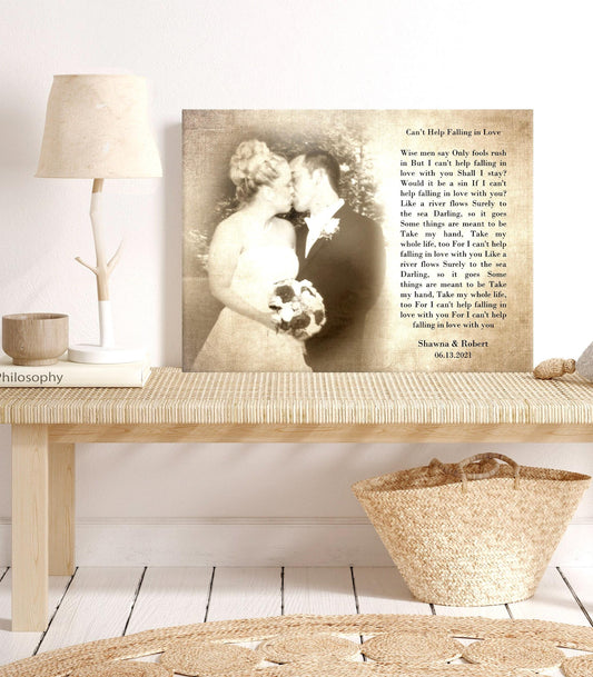 Timeless Melodies: Lyrical Photo Canvas - HoneycombProverbs - Giclée - 2nd Anniversary Gifts