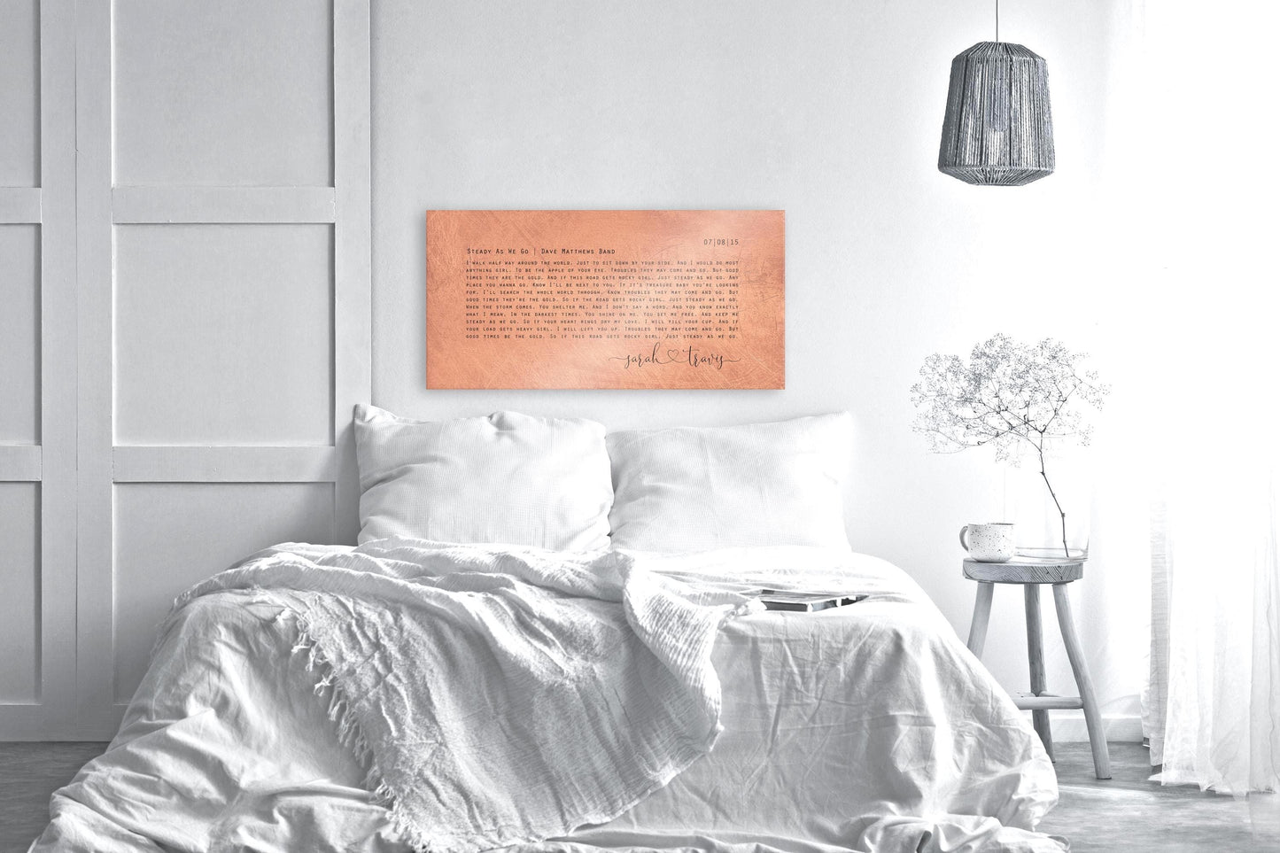 Custom Lyric Sign on Copper - HoneycombProverbs - Signs - Copper Anniversary Gifts