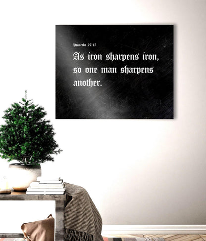 Iron Sharpens Iron, 6th anniversary iron scripture wall art by Honeycomb Proverbs
