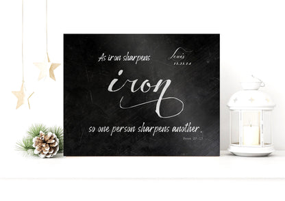 As Iron Sharpens Iron, Personalized - HoneycombProverbs - Gifts For The Couple - Christian Wall Art