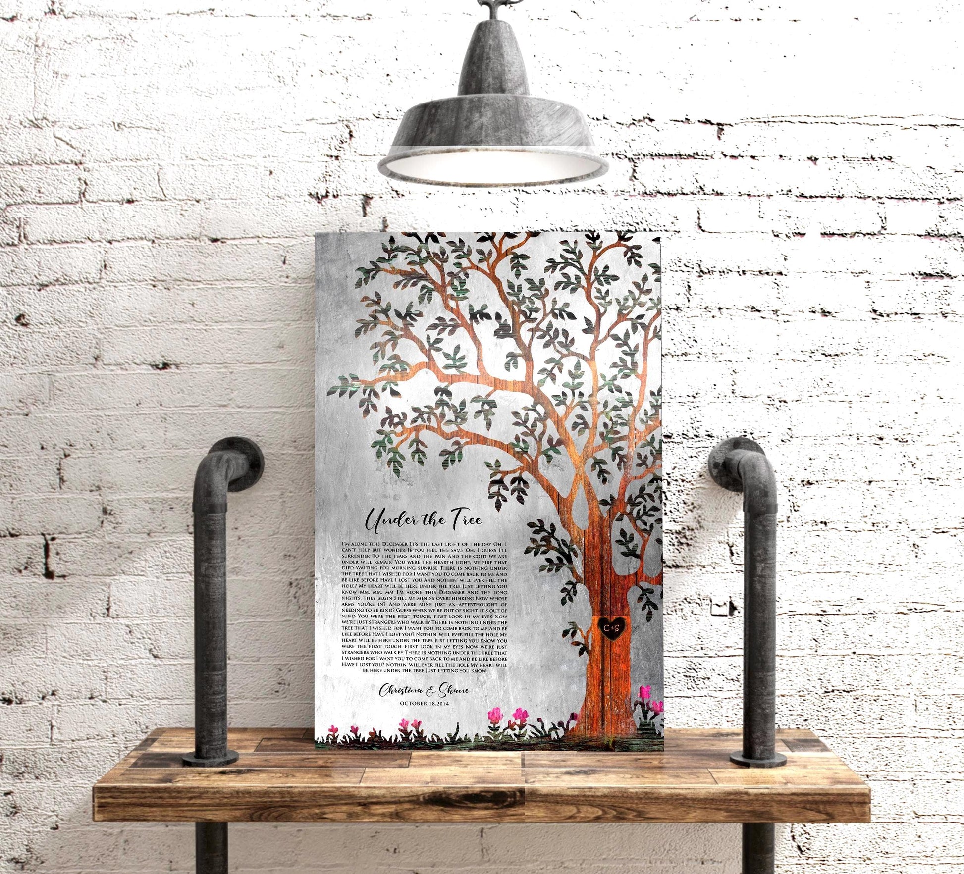 Our Tree, Custom Song Lyric Gift on Tin - HoneycombProverbs - Signs - Tin and Aluminum Gifts