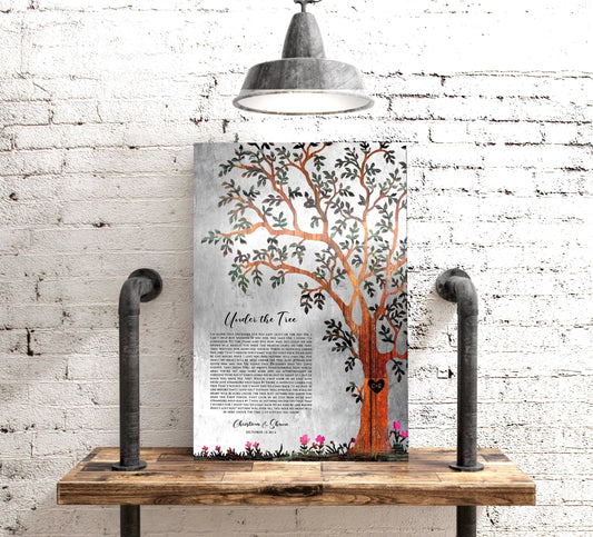 Our Tree, Custom Song Lyric Gift on Tin - HoneycombProverbs - Signs - Tin and Aluminum Gifts