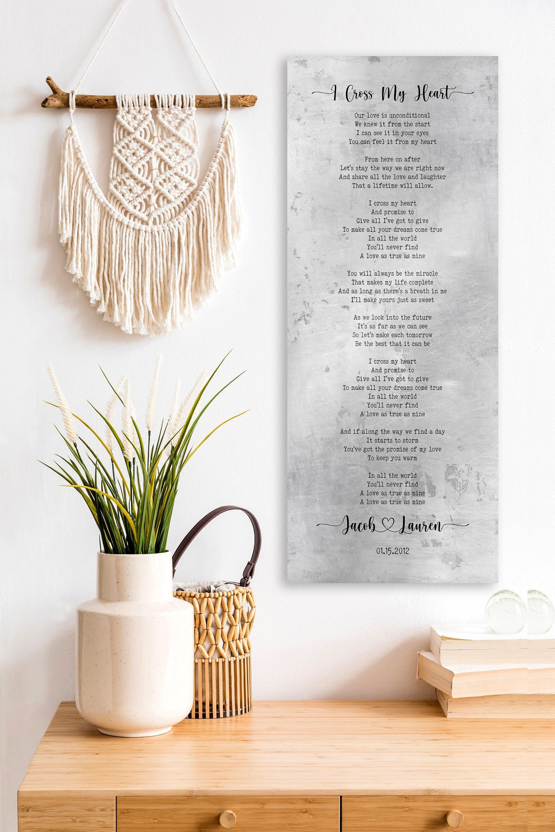 Tall Sign with Lyrics Tin Anniverary Keepsake - HoneycombProverbs - Signs - Tin and Aluminum Gifts