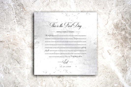 Personalized Wedding Song on Aluminum - HoneycombProverbs - Wall Decor - Tin and Aluminum Gifts