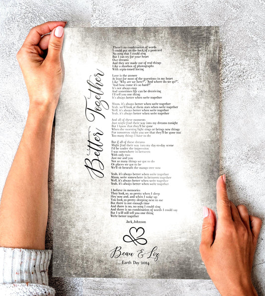 Infinity Heart Custom Song Lyric Sign on Tin - HoneycombProverbs - Signs - Tin and Aluminum Gifts