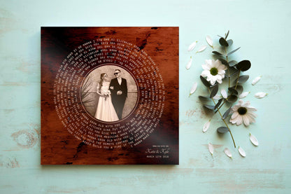 Burnished Bronze LP Record Song and Photo Art, additional view 10, 8th anniversary bronze