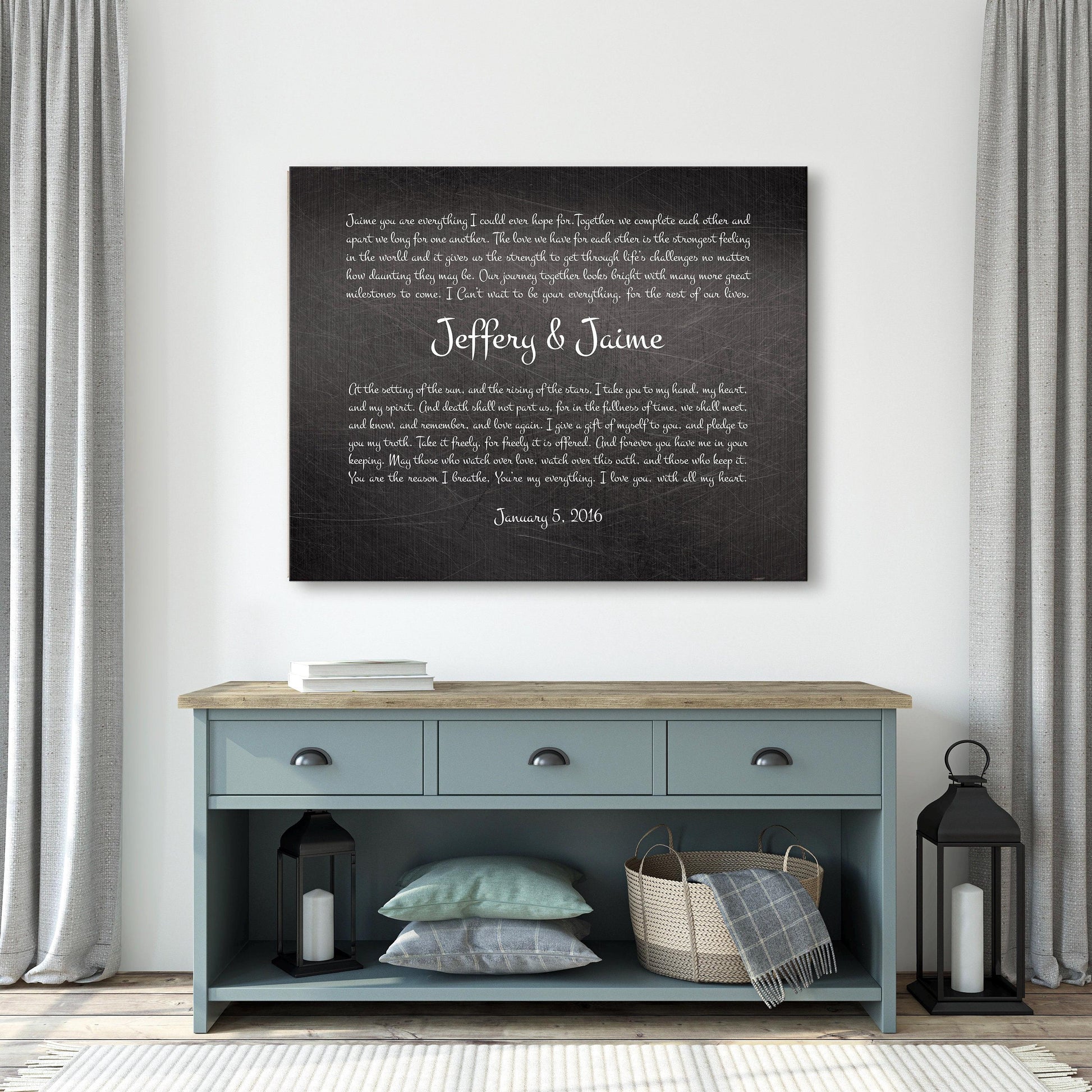 His & Her Modern Wedding Vow Art - HoneycombProverbs - Signs - Wedding Vow Wall Art