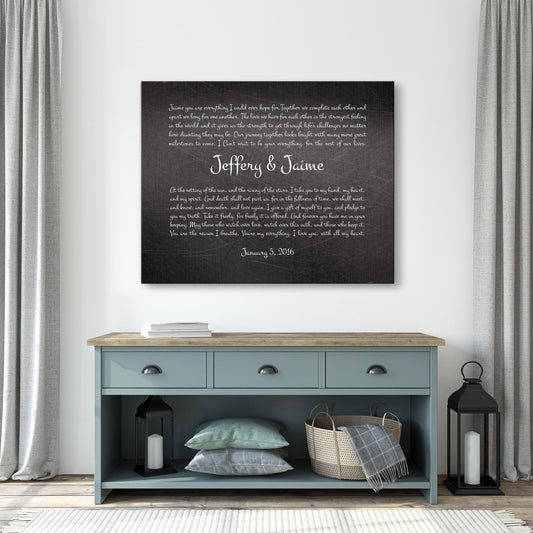 His & Her Modern Wedding Vow Art - HoneycombProverbs - Signs - Wedding Vow Wall Art