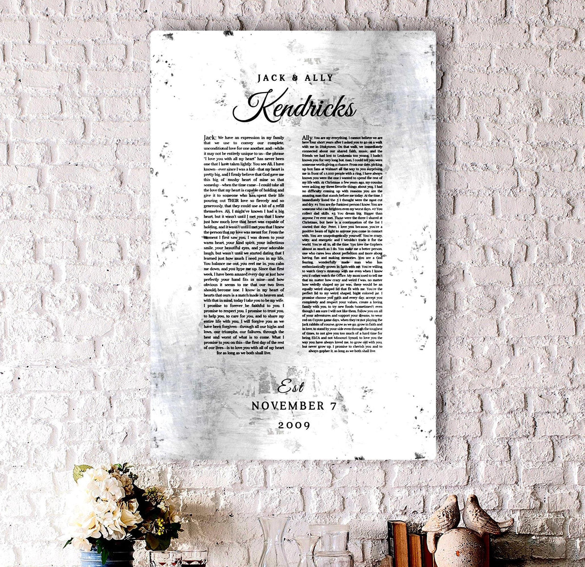 Wedding Vow Memento Gift on Tin - HoneycombProverbs - Gifts For The Couple - Tin and Aluminum Gifts
