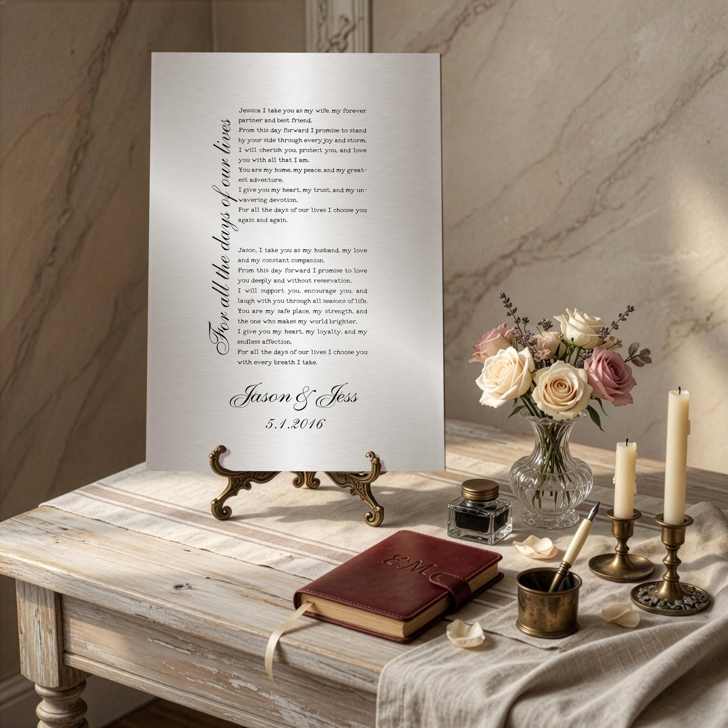 Our Song on Tin, Monogrammed Anniversary Gift - HoneycombProverbs - Signs - Tin and Aluminum Gifts