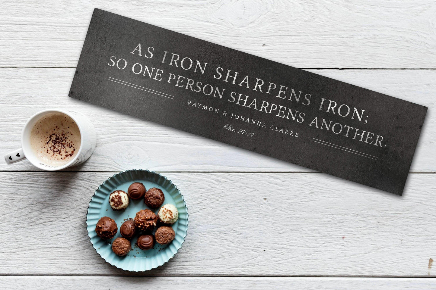 Iron Sharpens Iron Sign, Personalized Family Name Sign - HoneycombProverbs - Signs - Iron Anniversary Gifts
