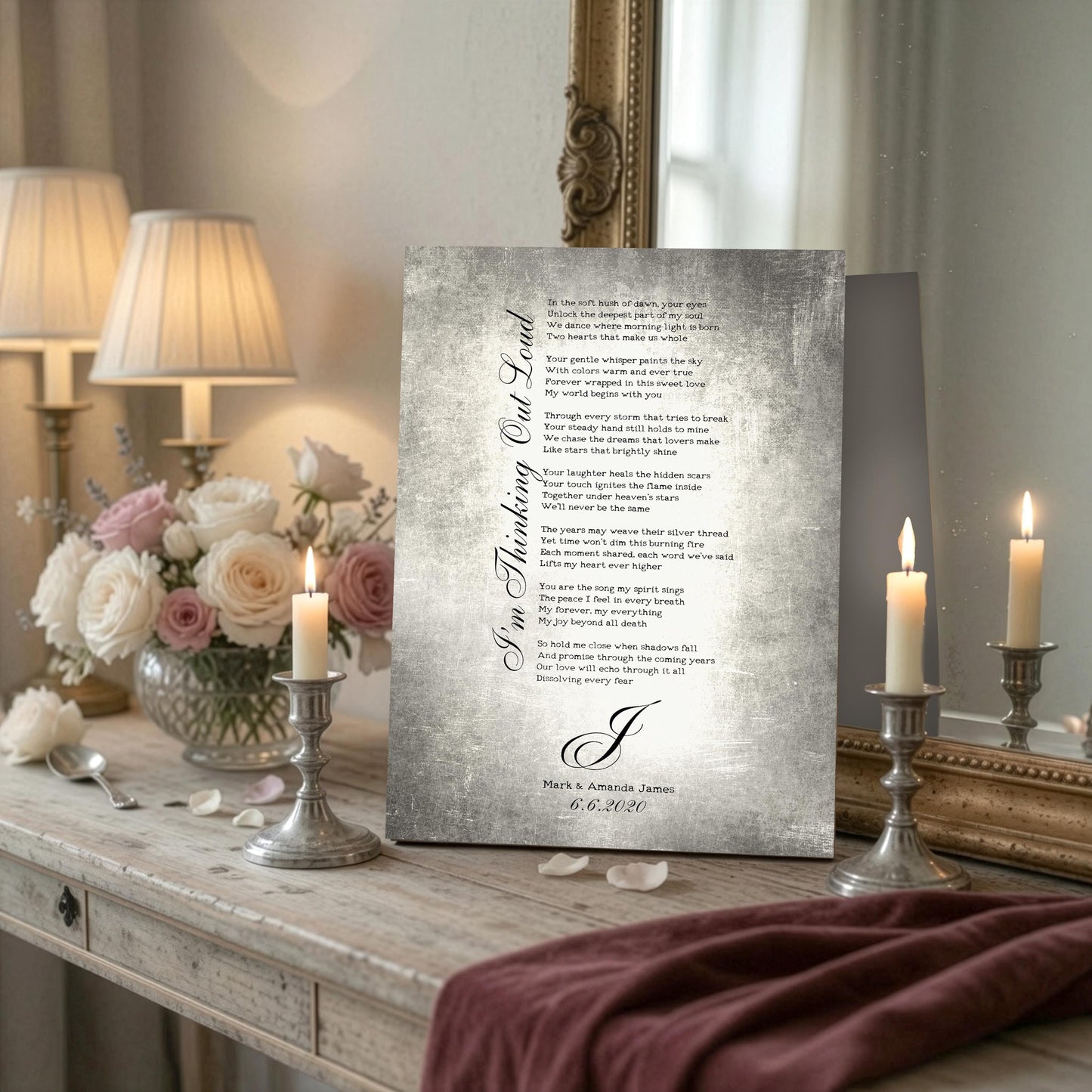 Our Song on Tin, Monogrammed Anniversary Gift - HoneycombProverbs - Signs - Tin and Aluminum Gifts