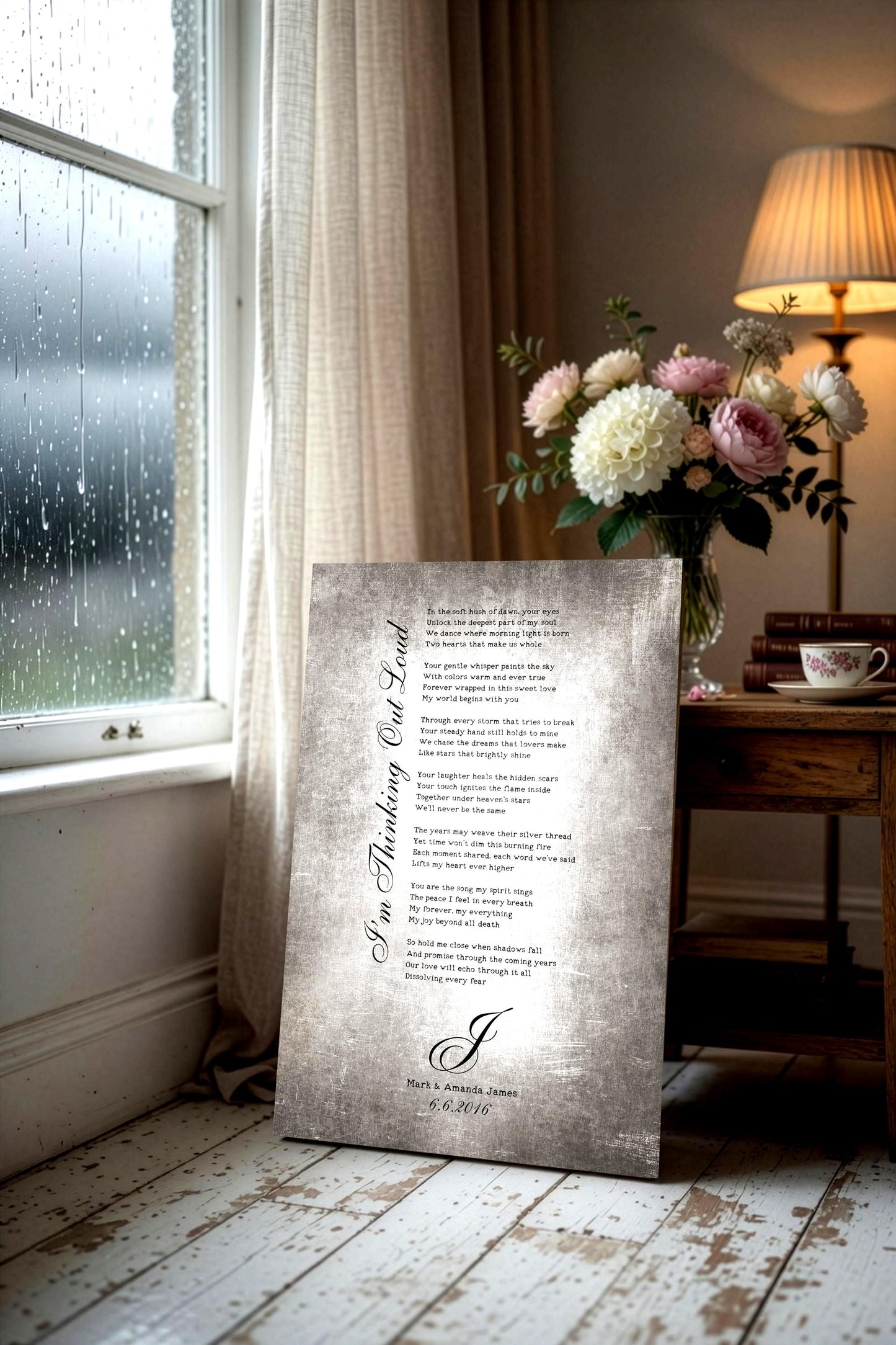 Our Song on Tin, Monogrammed Anniversary Gift - HoneycombProverbs - Signs - Tin and Aluminum Gifts