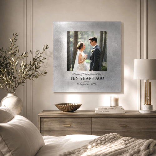 Farmhouse Rustic Photo Tin Anniversary Gift