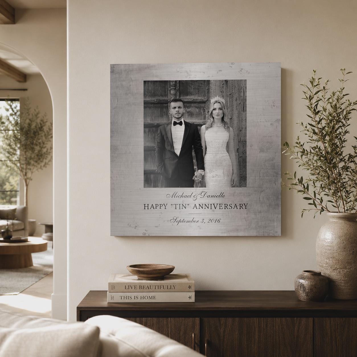 Farmhouse Rustic Photo Tin Anniversary Gift - HoneycombProverbs - Signs - Tin and Aluminum Gifts