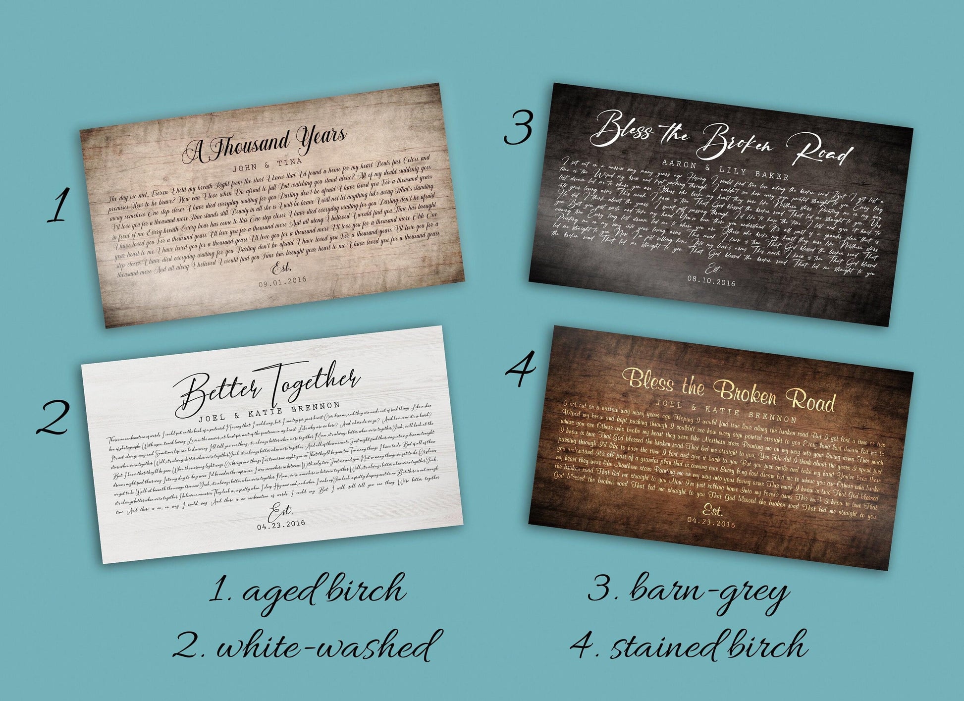 5th Anniversary Wood Song Lyric Sign - HoneycombProverbs - Signs - 5 year anniversary gifts