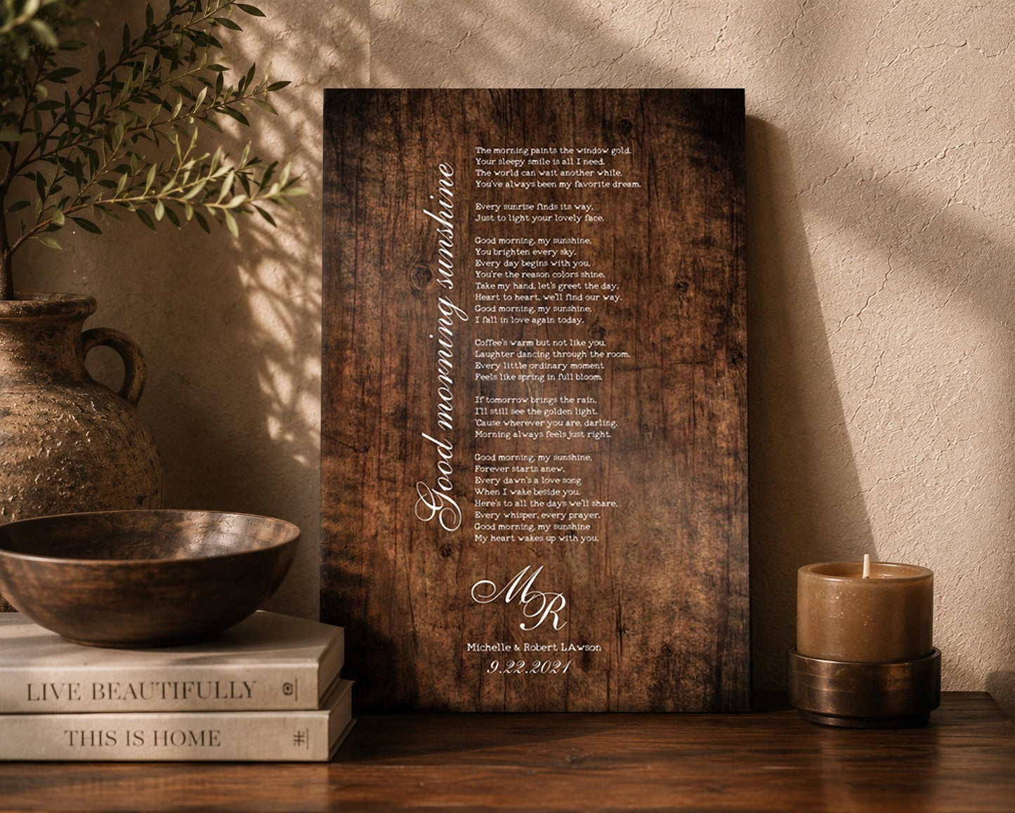 Our Song Lyrics on Wood - HoneycombProverbs - Signs - 5 year anniversary gifts