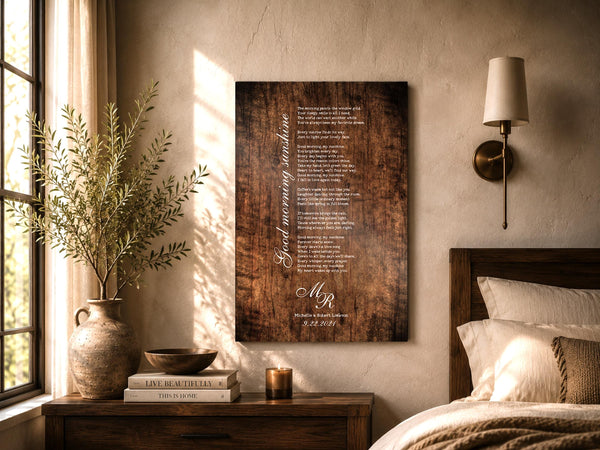 Our Song Lyrics on Wood