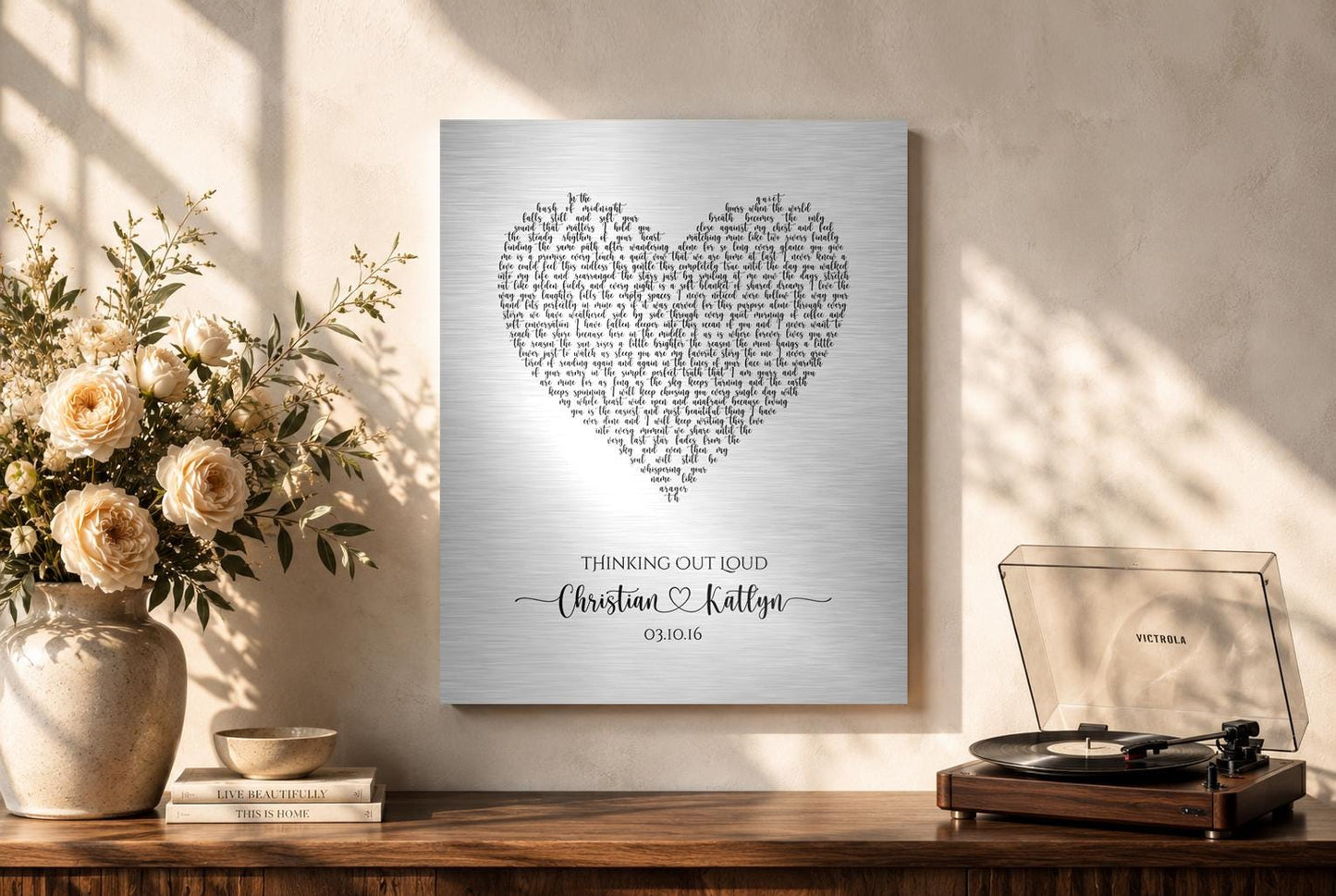 Rustic Heart Shape Song Lyric Sign on Tin - HoneycombProverbs - Signs - Tin and Aluminum Gifts