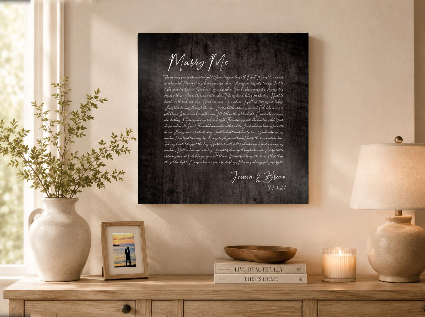 Birch Wood Song Lyric Gift - HoneycombProverbs - Signs - 5 year anniversary gifts