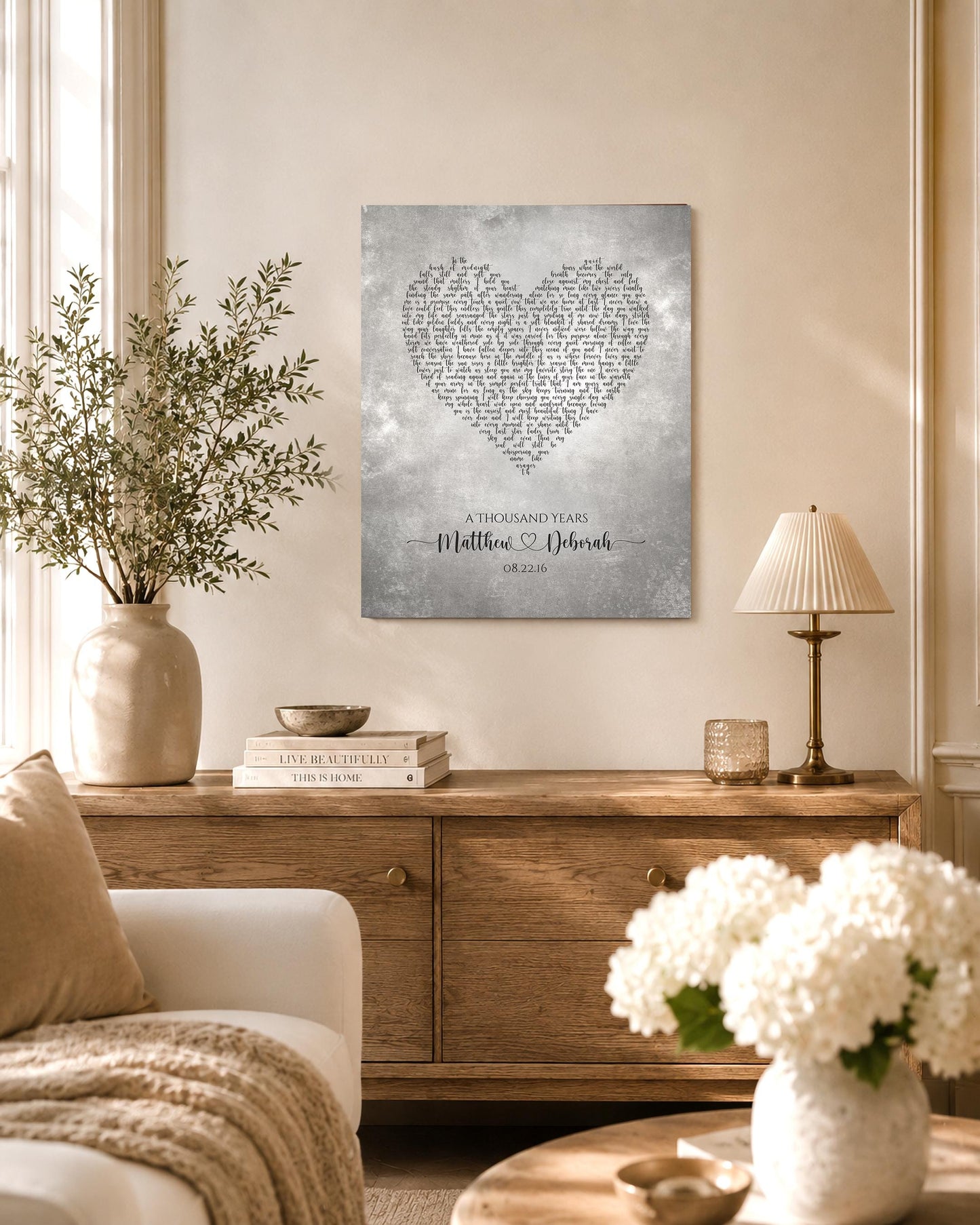 Rustic Heart Shape Song Lyric Sign on Tin - HoneycombProverbs - Signs - Tin and Aluminum Gifts