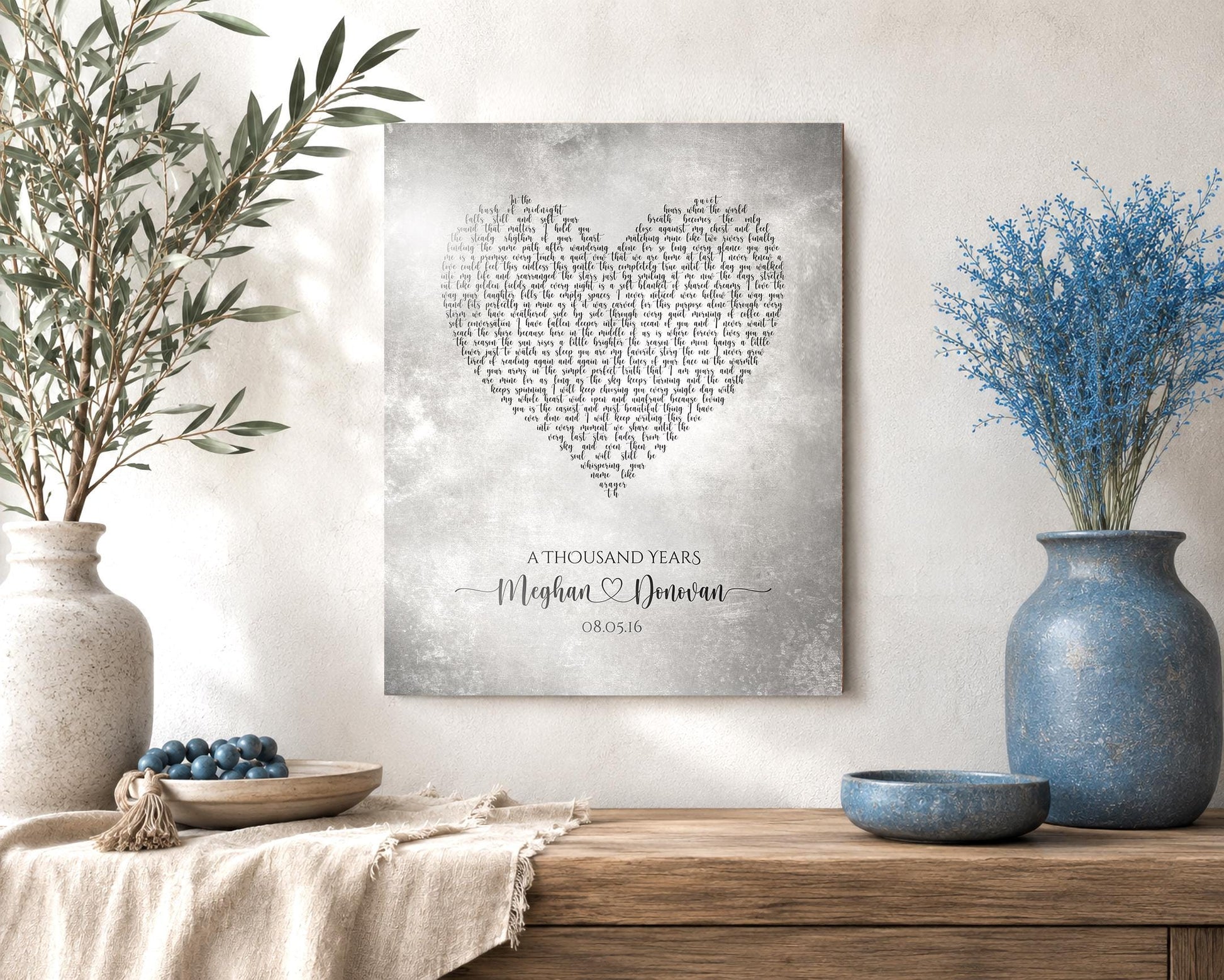 Rustic Heart Shape Song Lyric Sign on Tin - HoneycombProverbs - Signs - Tin and Aluminum Gifts