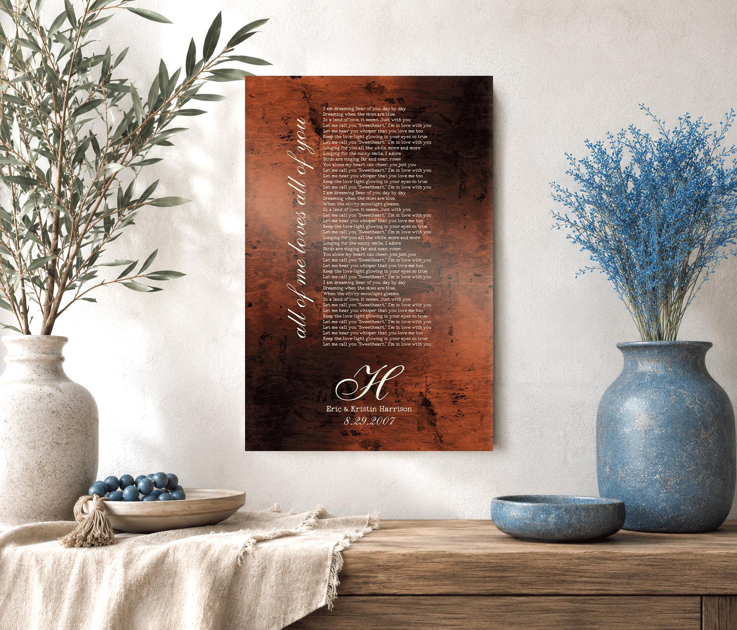 Burnished Bronze Song Lyric Sign - HoneycombProverbs - Signs - Bronze Anniversary Gifts